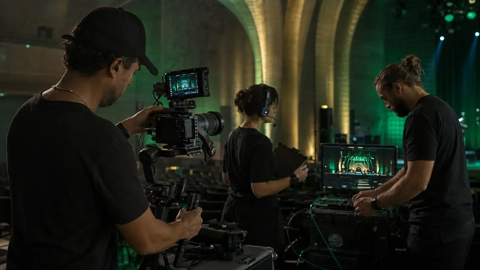 Produção audiovisual de uma entrevista em ambiente profissional